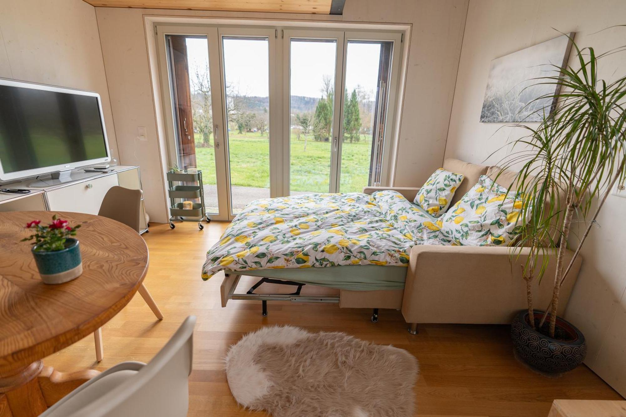 Tiny House Chez Claudine - Relaxen, Workspace, Naehe Thermen, Netflix, Free Parking & Wifi Brugg  Exterior photo